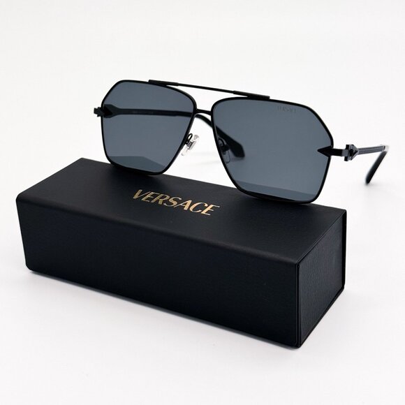 NEW VE2284 1436/87 VERSACE UNISEX BLACK VE2284 143687 - Picture 1 of 9